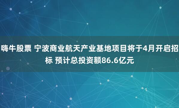 嗨牛股票 宁波商业航天产业基地项目将于4月开启招标 预计总投资额86.6亿元